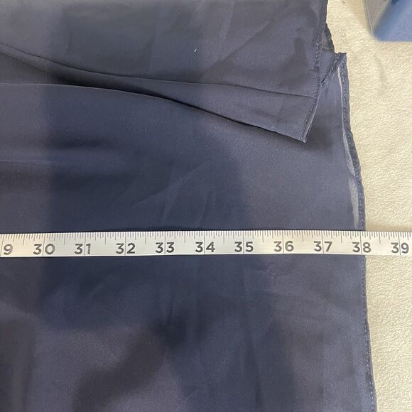 Alfred Angelo Dress Women 12 Navy Blue Bridesmaid One-shoulder chiffon mini Glam - Picture 11 of 11